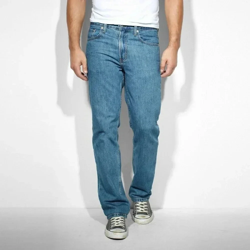 Levis Mens Size 36x30 Light Wash Slim Straight Jeans